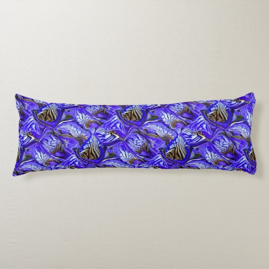 Coussins Longs Fleur Iris Violet / Esthétique / Carrelé / (Devant)