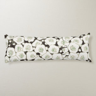Coussins Longs Fleur japonaise vintage 1902 : Fleur noire et blan