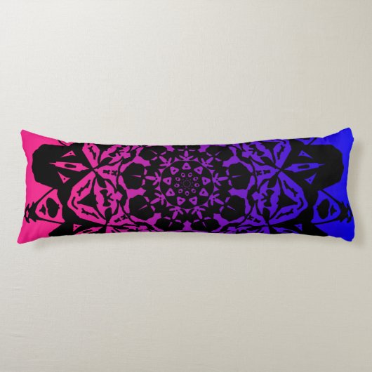 Coussins Longs fleur Mandala rose et violet (Devant)