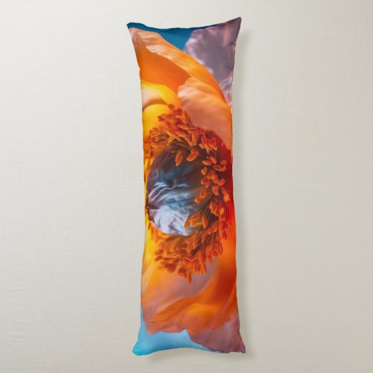 Coussins Longs Fleur orange (Dos (Vertical))