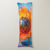 Coussins Longs Fleur orange (devant Vertical)