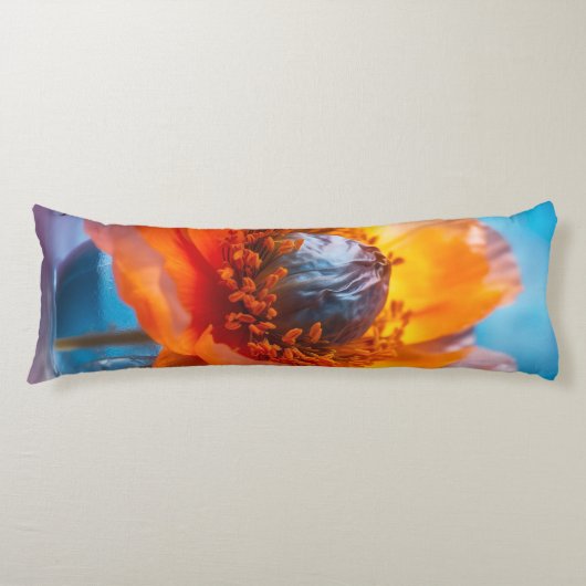 Coussins Longs Fleur orange (Devant)