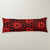 Coussins Longs Fleur profonde rouge et noire (Dos)