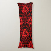 Coussins Longs Fleur profonde rouge et noire (Devant (Vertical))