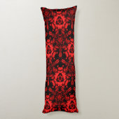 Coussins Longs Fleur profonde rouge et noire (Dos (Vertical))