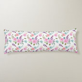 Coussins Longs Fleur rose aquarelle sans couture (Dos)
