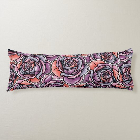 Coussins Longs Fleur Rose coloré (Devant)