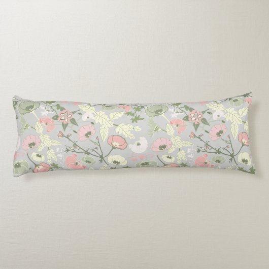 Coussins Longs Fleur rose verte Fleur Motif (Dos)