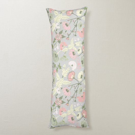 Coussins Longs Fleur rose verte Fleur Motif (Dos (Vertical))