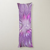 Coussins Longs Fleur Rose Violet Passion Abstraite Art Fractal (Dos (Vertical))