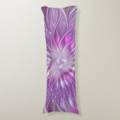 Coussins Longs Fleur Rose Violet Passion Abstraite Art Fractal (devant Vertical)