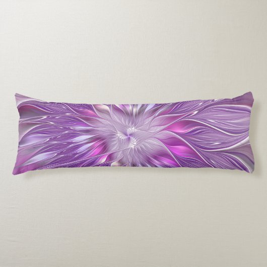 Coussins Longs Fleur Rose Violet Passion Abstraite Art Fractal (Devant)