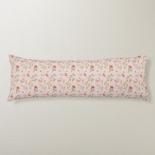 Coussins Longs Fleur sauvage rose pâle (Devant)