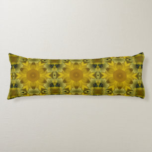 Coussins Longs Fleur soleil éclate dorée