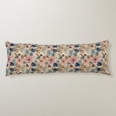 Coussins Longs Fleurs 1950 en rose Dusty, bleu (Dos)