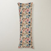 Coussins Longs Fleurs 1950 en rose Dusty, bleu (Devant (Vertical))