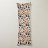 Coussins Longs Fleurs 1950 en rose Dusty, bleu (Dos (Vertical))