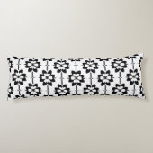 Coussins Longs Fleurs abstraites élégantes noir blanc moderne (Dos)