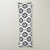 Coussins Longs Fleurs abstraites élégantes noir blanc moderne (Devant (Vertical))