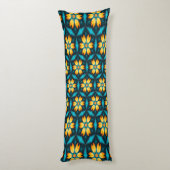 Coussins Longs Fleurs Abstraites jaunes (Dos (Vertical))
