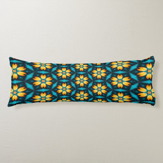 Coussins Longs Fleurs Abstraites jaunes (Devant)