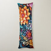 Coussins Longs Fleurs artistiques (Dos (Vertical))