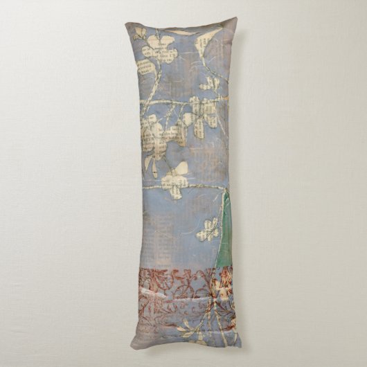 Coussins Longs Fleurs blanches sur l'arrière - plan de papier (Dos (Vertical))