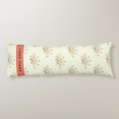 Coussins Longs Fleurs bleues et rouges, rouge, votre nom (Dos)