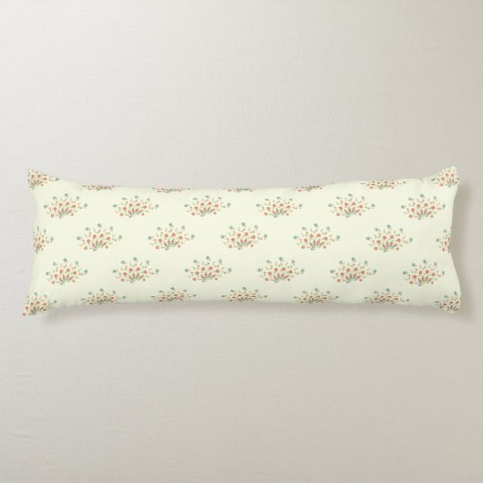 Coussins Longs Fleurs Bleues, Fleurs Rouges, Motif De Fleurs (Devant)