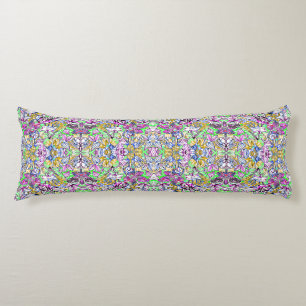Coussins Longs Fleurs Botaniques Colorées