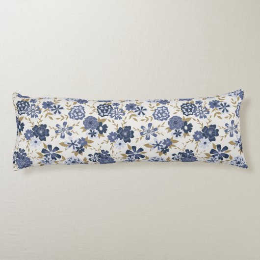 Coussins Longs Fleurs botaniques simples de vigne bleue (Dos)