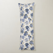 Coussins Longs Fleurs botaniques simples de vigne bleue (Dos (Vertical))