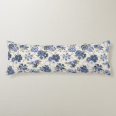 Coussins Longs Fleurs botaniques simples de vigne bleue (Devant)