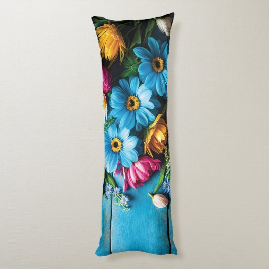 Coussins Longs Fleurs colorées (Dos (Vertical))