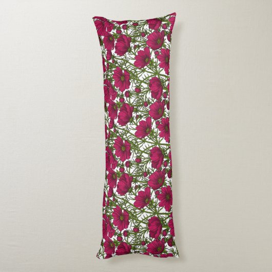 Coussins Longs Fleurs Cosmos roses (Dos (Vertical))