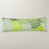 Coussins Longs Fleurs Dahlia, Motif De Fleurs, Dahlia Verte (Dos)