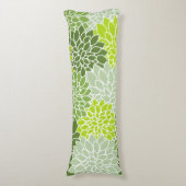 Coussins Longs Fleurs Dahlia, Motif De Fleurs, Dahlia Verte (Devant (Vertical))