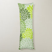 Coussins Longs Fleurs Dahlia, Motif De Fleurs, Dahlia Verte (Dos (Vertical))
