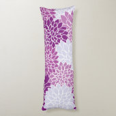 Coussins Longs Fleurs Dahlia, Motif De Fleurs, Dahlia Violet (Dos (Vertical))