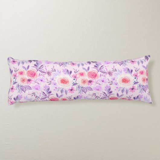 Coussins Longs Fleurs d'aquarelle et feuilles 3 (Dos)