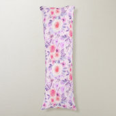 Coussins Longs Fleurs d'aquarelle et feuilles 3 (Devant (Vertical))