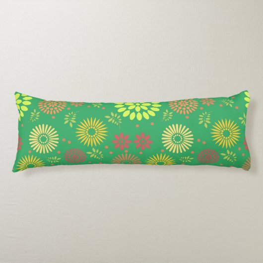 Coussins Longs Fleurs d'automne colorées dans des tons chauds (Devant)