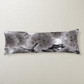 Coussins Longs Fleurs de cerises blanches et noires (Dos)