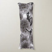 Coussins Longs Fleurs de cerises blanches et noires (Devant (Vertical))