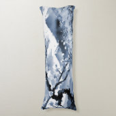 Coussins Longs Fleurs de cerises orientales bleues (Devant (Vertical))