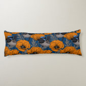 Coussins Longs Fleurs de fleurs et fleurs de pavot orange (Dos)
