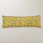 Coussins Longs Fleurs de gribouillis en bleu et jaune (Dos)