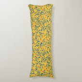 Coussins Longs Fleurs de gribouillis en bleu et jaune (Devant (Vertical))