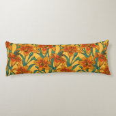 Coussins Longs Fleurs de jour tawny, bleu et jaune (Dos)