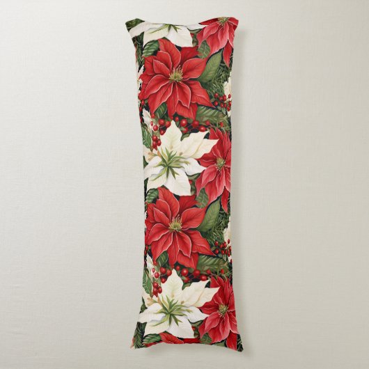 Coussins Longs Fleurs de Noël (Devant (Vertical))